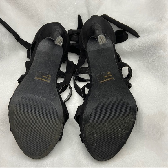 Lounge Suede Crisscross Leg Wrap Stiletto Heel - Picture 10 of 13